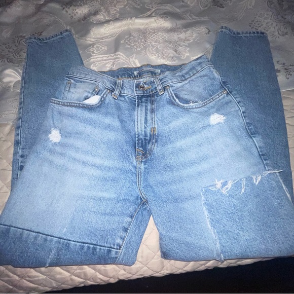 Stylish Blue Patchwork Women Jeans - Picture 3 of 9